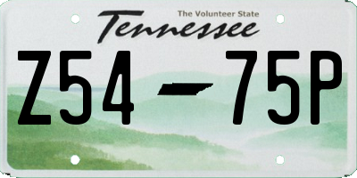 TN license plate Z5475P