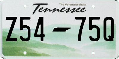 TN license plate Z5475Q