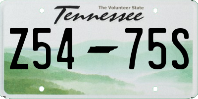 TN license plate Z5475S