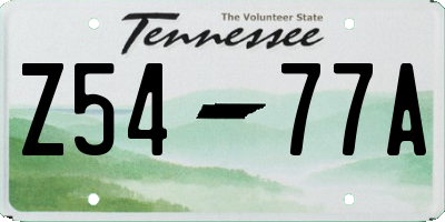TN license plate Z5477A