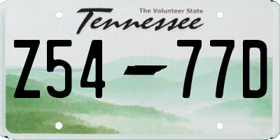 TN license plate Z5477D