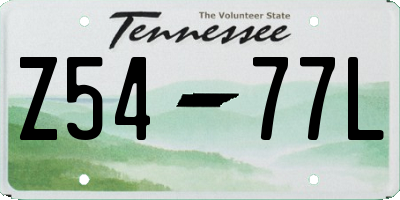 TN license plate Z5477L
