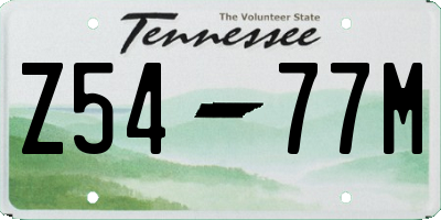 TN license plate Z5477M