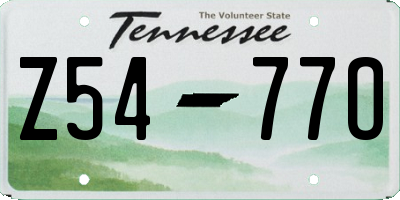 TN license plate Z5477O