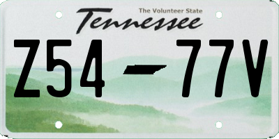 TN license plate Z5477V
