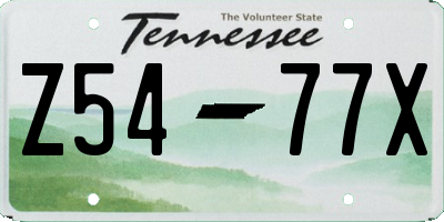 TN license plate Z5477X