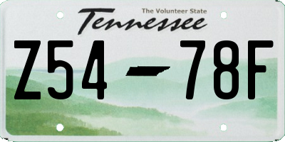 TN license plate Z5478F