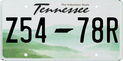 TN license plate Z5478R