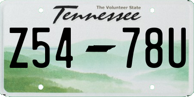 TN license plate Z5478U