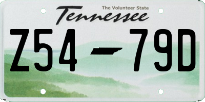 TN license plate Z5479D