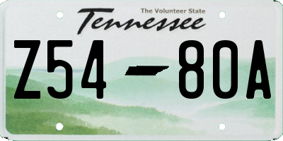 TN license plate Z5480A