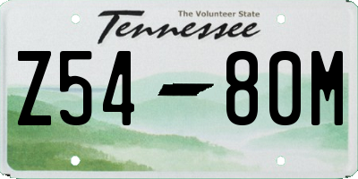 TN license plate Z5480M
