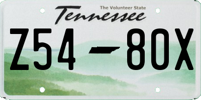 TN license plate Z5480X