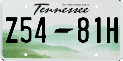 TN license plate Z5481H