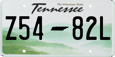 TN license plate Z5482L