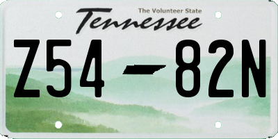 TN license plate Z5482N