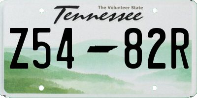 TN license plate Z5482R
