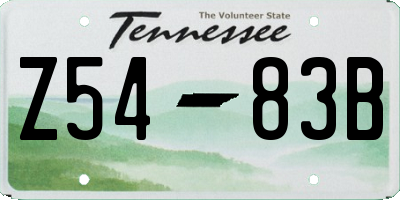 TN license plate Z5483B