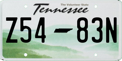 TN license plate Z5483N