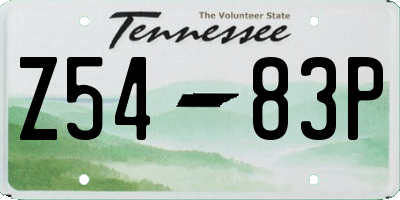 TN license plate Z5483P
