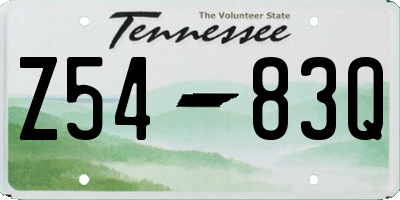 TN license plate Z5483Q