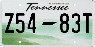 TN license plate Z5483T