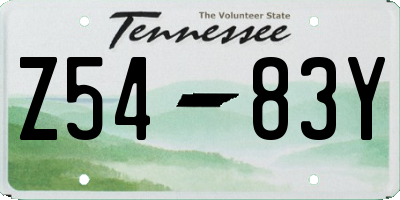 TN license plate Z5483Y