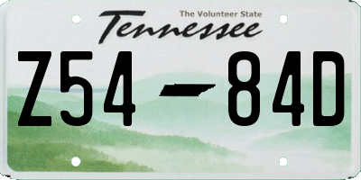 TN license plate Z5484D