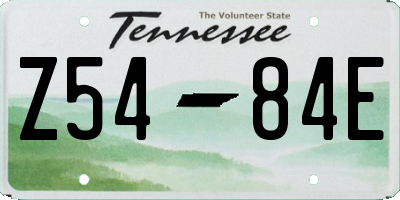 TN license plate Z5484E