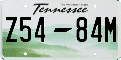 TN license plate Z5484M
