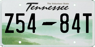 TN license plate Z5484T