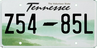 TN license plate Z5485L