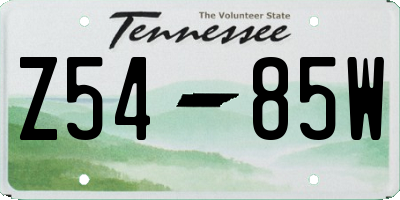 TN license plate Z5485W