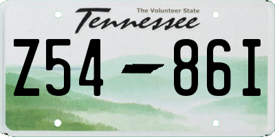 TN license plate Z5486I