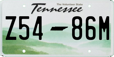 TN license plate Z5486M