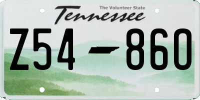 TN license plate Z5486O