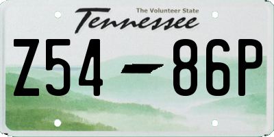 TN license plate Z5486P