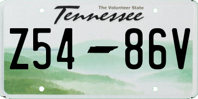 TN license plate Z5486V