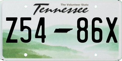 TN license plate Z5486X