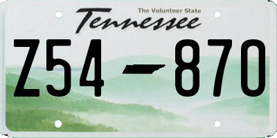 TN license plate Z5487O