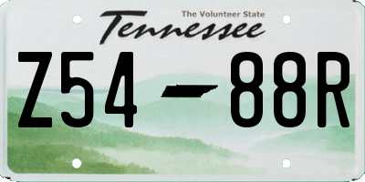 TN license plate Z5488R