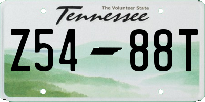 TN license plate Z5488T