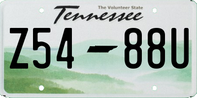 TN license plate Z5488U