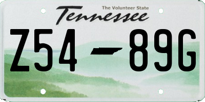 TN license plate Z5489G