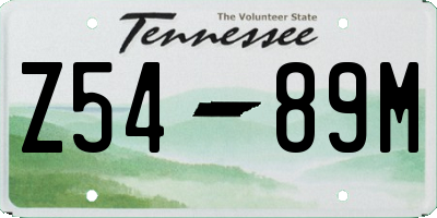 TN license plate Z5489M