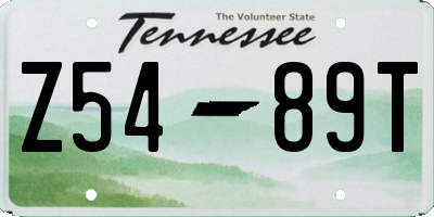 TN license plate Z5489T