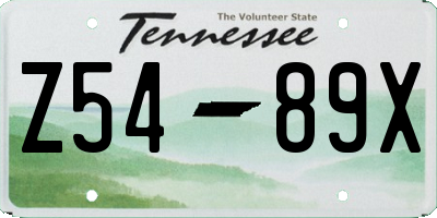 TN license plate Z5489X