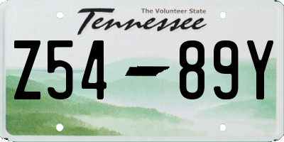 TN license plate Z5489Y