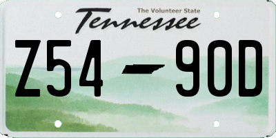 TN license plate Z5490D