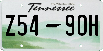 TN license plate Z5490H
